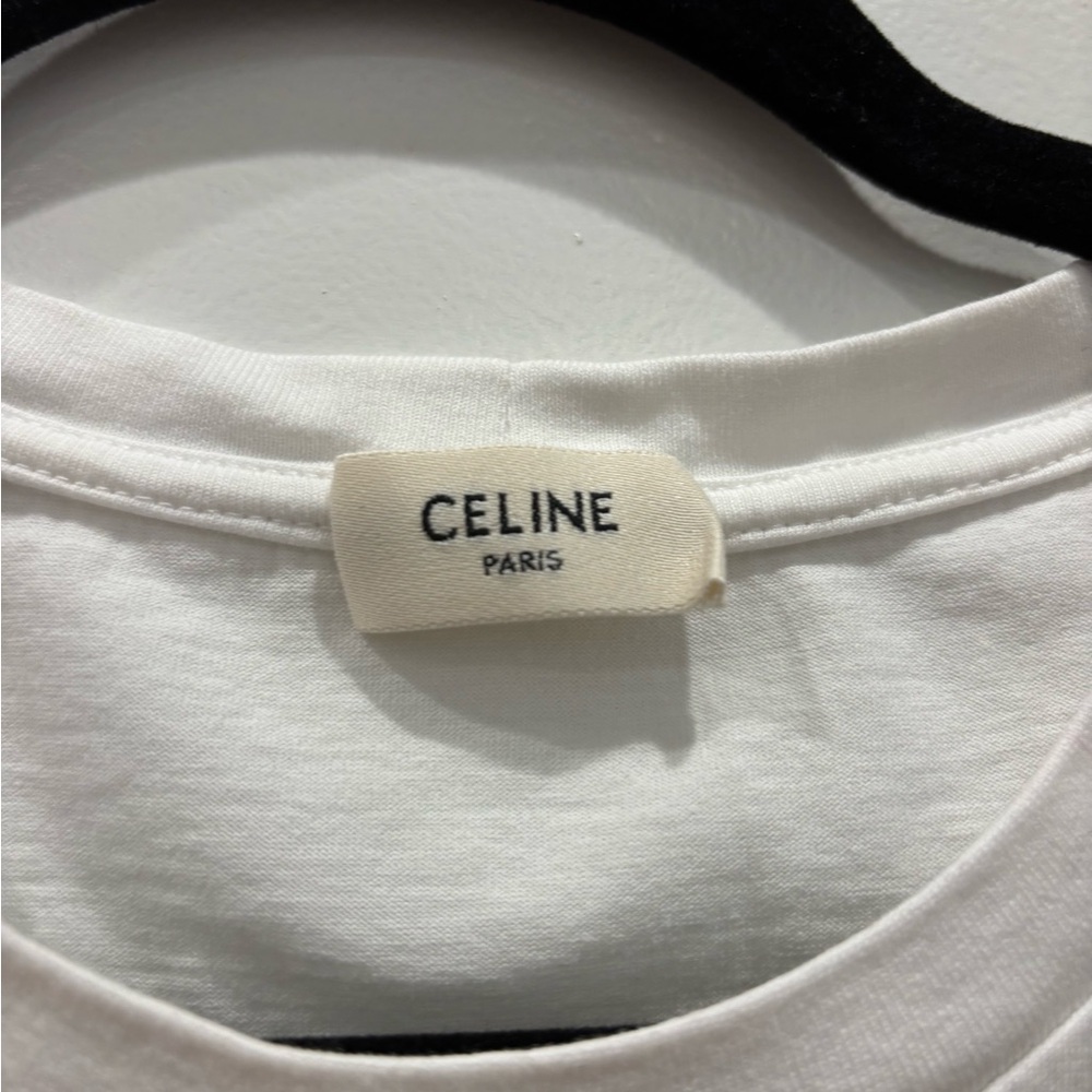 Celine Logo Cotton Tee - Picture 4 of 9